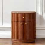 Handcrafted Wooden Bedside Table Natural Mango Finish