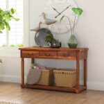 Solid wood console table