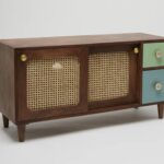 Rattan Solid Wood TV Cabinet - Image 3