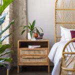 Wooden Rattan Bedside Table