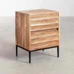 Wooden Bedside Table in Acacia Solid Wood