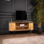 Handcrafted Wooden Tv Cabinet – Natural Finish