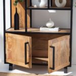 Industrial Display Mango Wood Cabinet with Shelves - Image 3