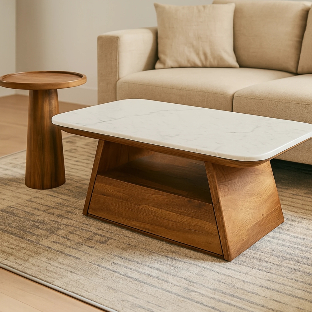 1-46-3.jpg Wooden 2 Set Coffee & End Table - Image 1