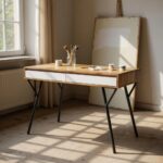 Wooden & Metal 2 Drawer Console Table