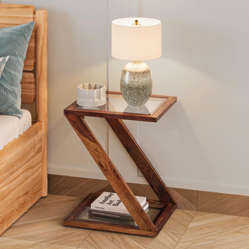 1-48-5.jpg Wooden Handcrafted Unique Z- End Table - Image 1