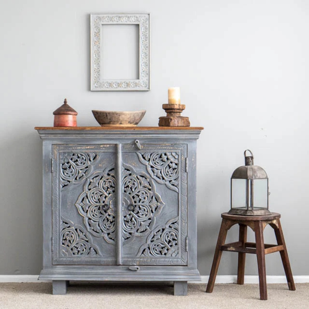 1-5-9.jpg Wooden Curved 2 Door Natural Finish Sideboard Furniture - Image 1