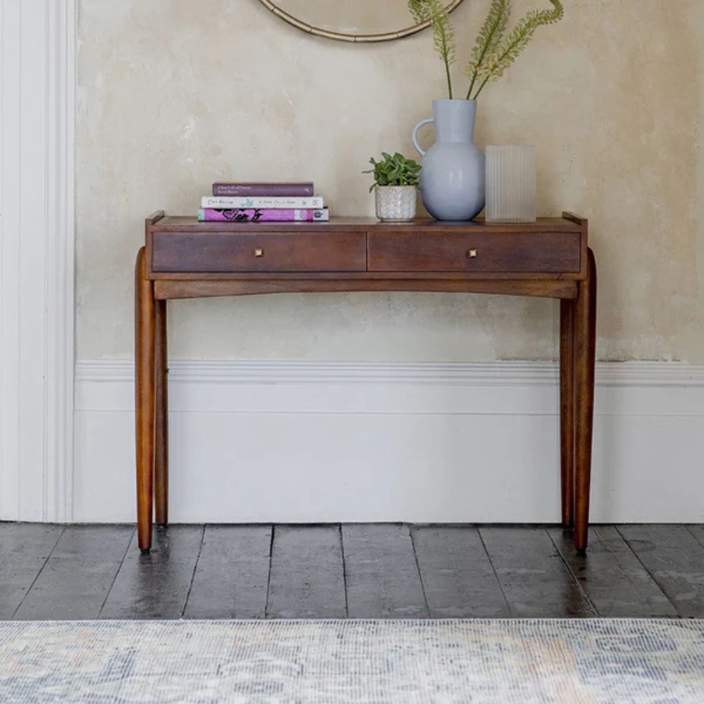 1-51-5.jpg Unique Mango Wood Console Table with Drawer - Image 1
