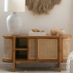 Handcrafted Cane Modern Cabinet