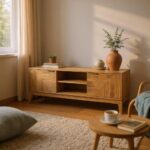 Handcrafted Wooden Tv Cabinet – Natural Finish