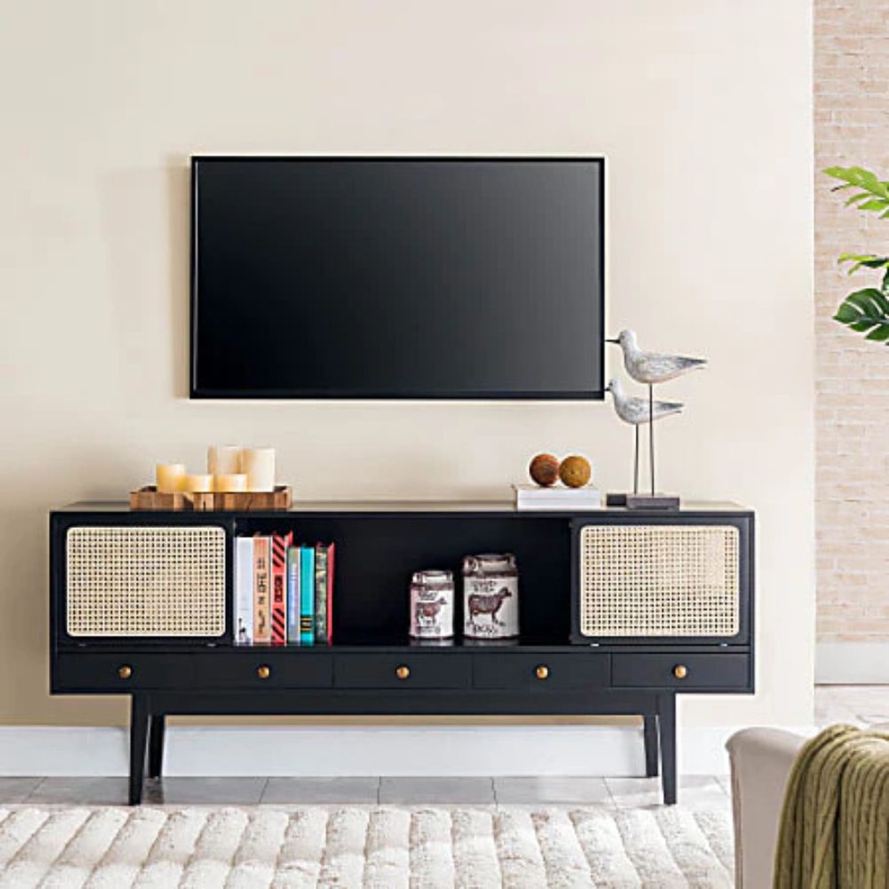 1-55-2.jpg Rajasthani Cane TV Cabinet - Image 1