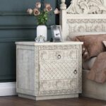 Handcrafted Curved Bedside Table