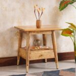 Handcrafted Cane Bedside Table