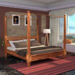 Wooden Artistic Handcrafted Poster Bed