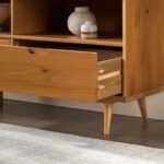 Wooden Solid Wood 3-Drawer TV Unit - Image 5