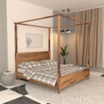 Wooden Artistic Antique Poster Bed