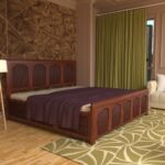 Wooden Artistic Tritonal Bed