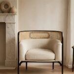 Antique Accent Sofa Cane Chair