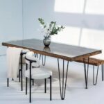 Railway Wood with Glass Top Dining Table - Image 3