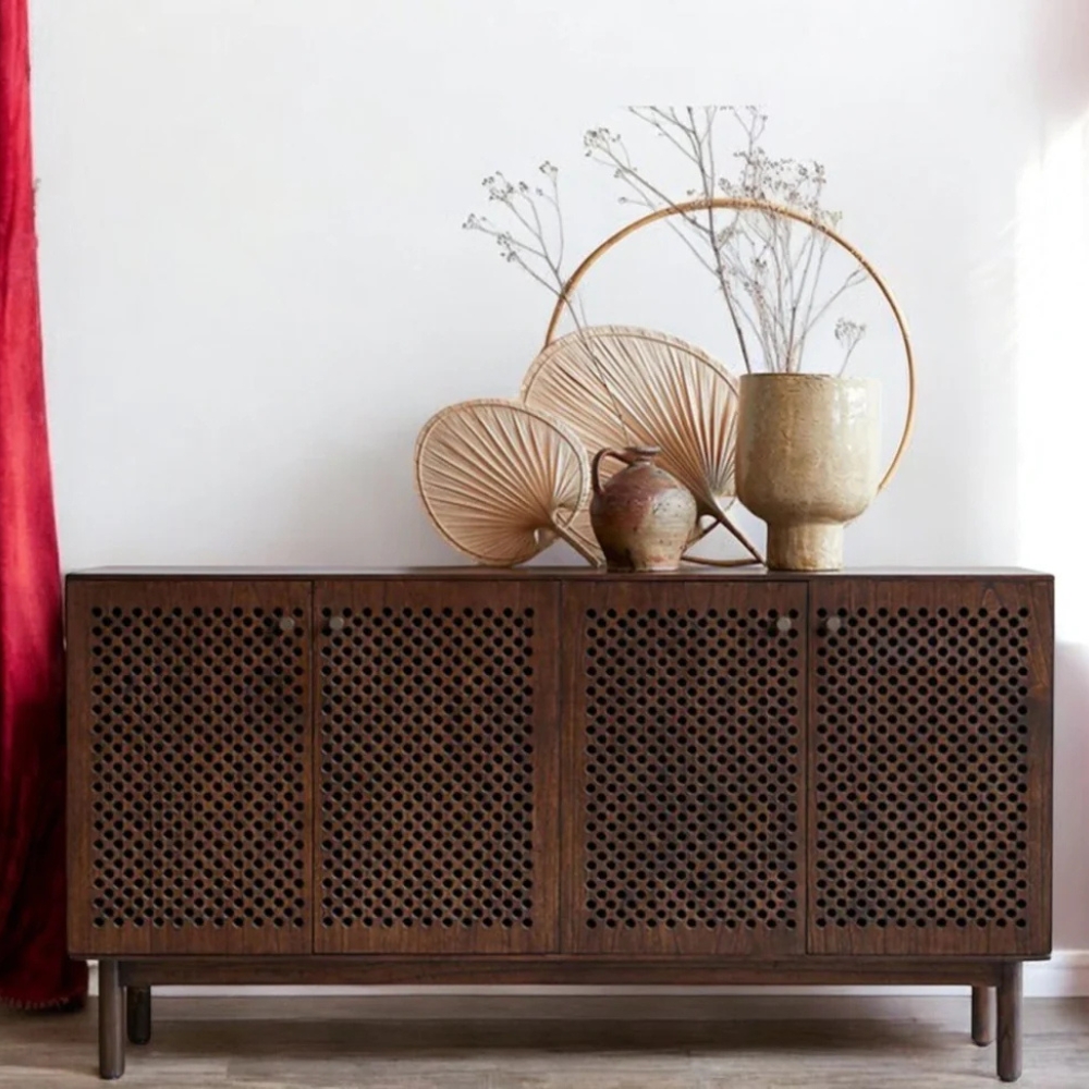 1-72-5.jpg Wooden 2-Door Storage Sideboard with Curved Furniture - Image 1