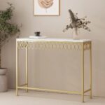 Modern Iron & White Marble Console Table