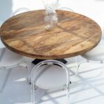 Round Mango Wood Dining Table - Image 3