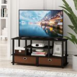 Modern Reeded TV Stand with Open Storage