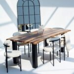 Isabella Rose Wood Top Dining Table - Image 3