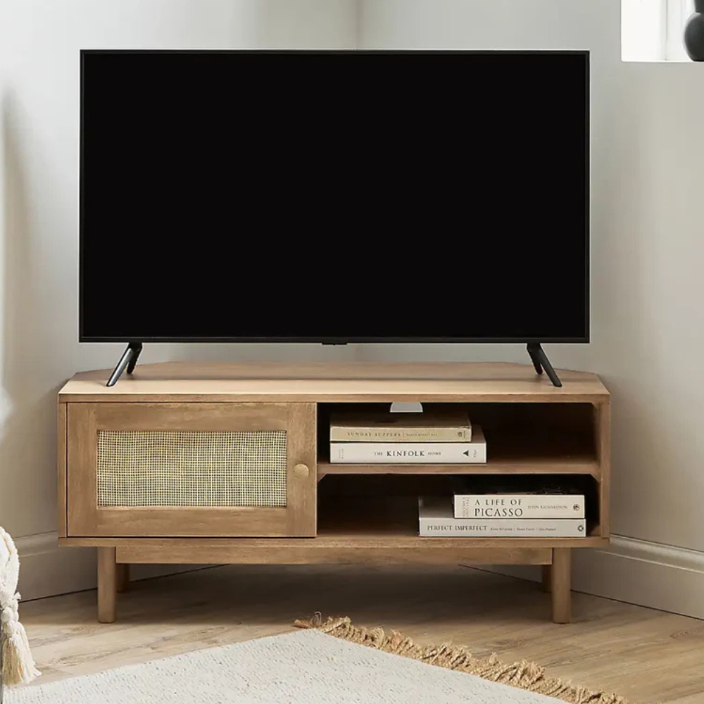 1-77-4.jpg Handcrafted Wooden Tv Cabinet – Natural Finish - Image 1