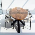 Harper Oval Top Mango Wood Dining Table - Image 4
