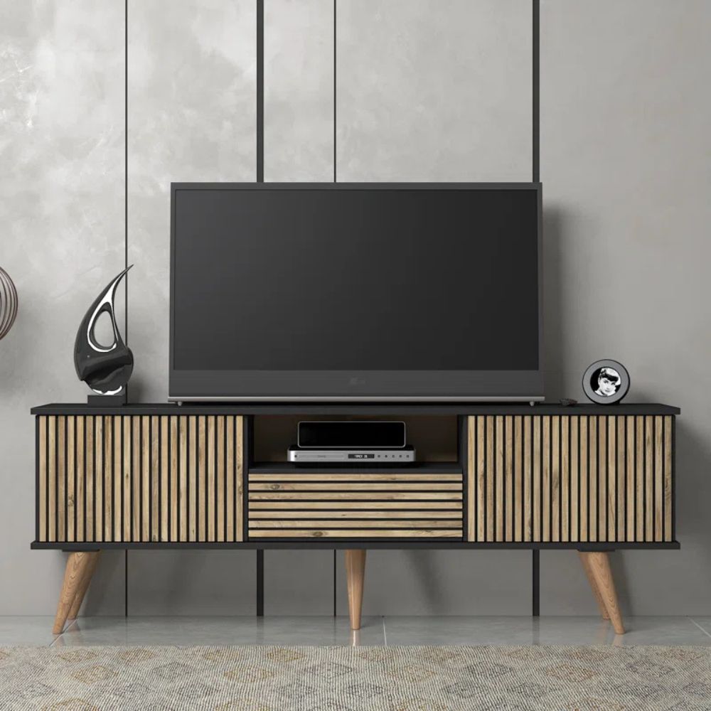 1-78-2.jpg Wooden Indian TV Unit with Drawer Furniture - Image 1