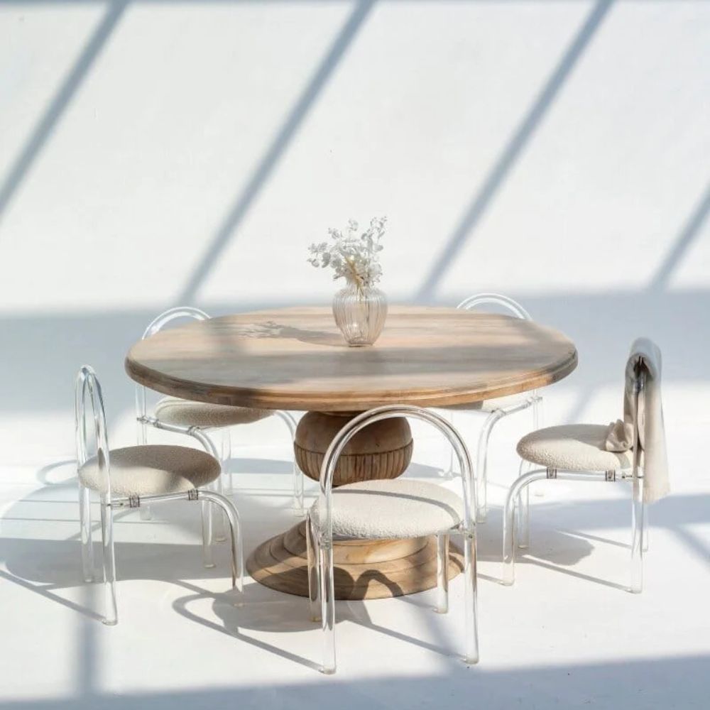 1-79.jpg Giselle Wood Dining Table with Hourglass Leg - Image 1