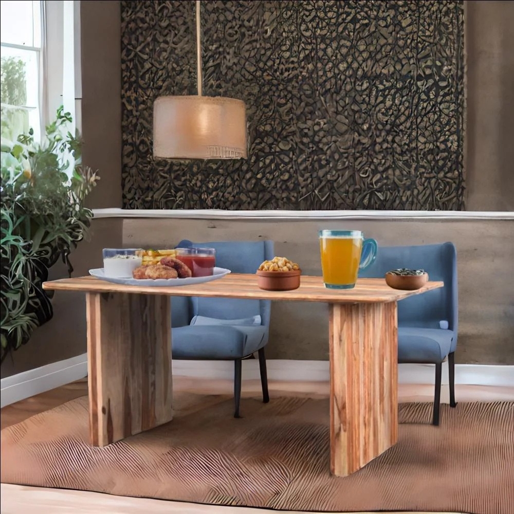 1-8-10.jpg Handcrafted Solid Round Mango Wood Dining Table - Image 1