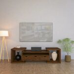 Handmade Charm Finished Wooden Multi-Storage Handcarved TV Unit