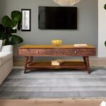 Handcrafted  Retro Coffee Table with 2 Drawer