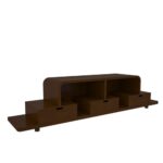 Antique Montage Dark Walnut Wooden Handmade Multi-Storage TV Unit - Image 6
