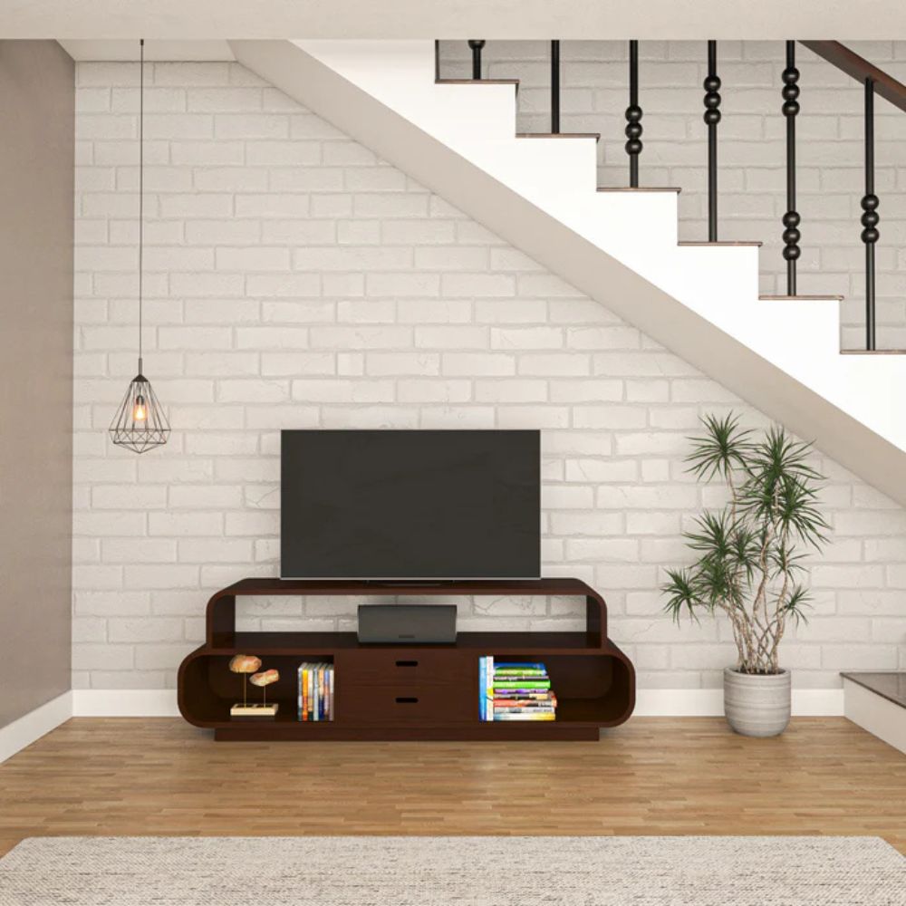 1-87-2.jpg Antique Walnut Handmade Classic Wooden Multi-Storage TV Stand - Image 1