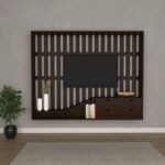 Wooden Classic Wall Striplines Designed Wooden Handmade TV Unit