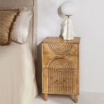Mango Wood Bedside Table with Drawers