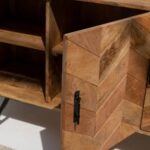Wooden Sideboard with Stripes - Image 4