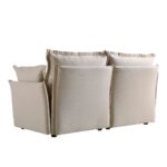 Byron Pillow Edge Beige Fabric Sectional Sofa, 2-Seater - Image 9