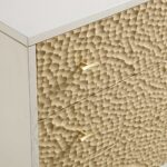 Bianca Chip Carved 3 Drawer Dresser, Sand Beige & Ivory - Image 4