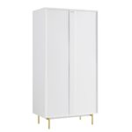 Richmond Ridged Double Closet with Drawer, Matte White - Image 3