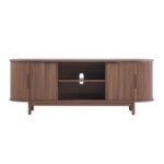 Modern Reeded TV Stand with Open Storage - Image 10