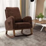 Mango Wood Fabric Rocking Chair - Image 2