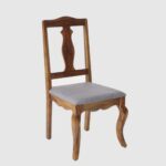 Wooden 4 Seater Dining Set With 4 Chairs - Teak Finish - Image 4