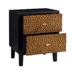 Bianca Chip Carved Nightstand, Antique Bronze & Black - Image 9