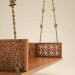 Solid Wood Swing with Traditional Brass Animal Motif Chain Links - Image 5