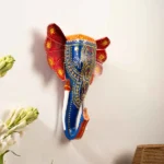 Blue Handpainted Elephant Wall Decor - Image 5
