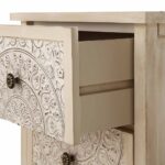 Whitewashed Carved 2 Drawer Nightstand - Image 4